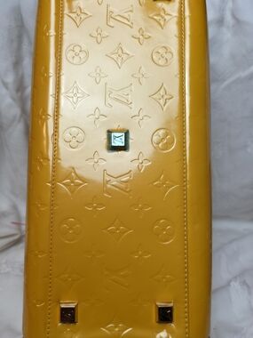 Louis Vuitton Yellow Monogram Vernis Thompkins Square Bowling Top Handle Tote
